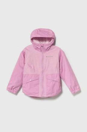Otroška jakna Columbia Rainy Trails Fleece roza barva - roza. Otroška jakna iz kolekcije Columbia. Prehoden model