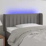 shumee LED posteljno vzglavje temno sivo 93x16x78/88 cm blago