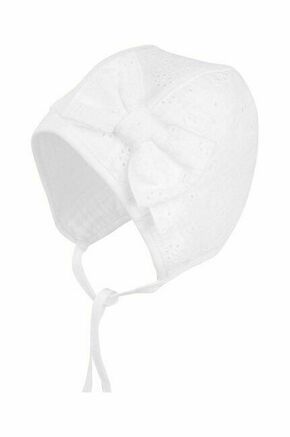 Bombažna kapa za dojenčka Jamiks HANORA bela barva - bela. Kapa iz kolekcije Jamiks. Model izdelan iz bombažnega materiala.