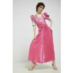 Obleka Rotate roza barva - roza. Obleka iz kolekcije Rotate. Nabran model, izdelan iz tanke, rahlo elastične pletenine.