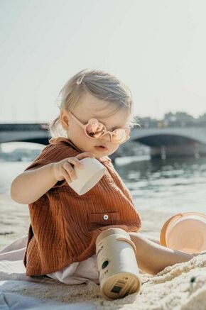 Otroška sončna očala Ki ET LA Ourson oranžna barva - oranžna. Otroška sončna očala iz kolekcije Ki ET LA. Model z zrcalnimi stekli in okvirji iz plastike. Ima filter UV 400.