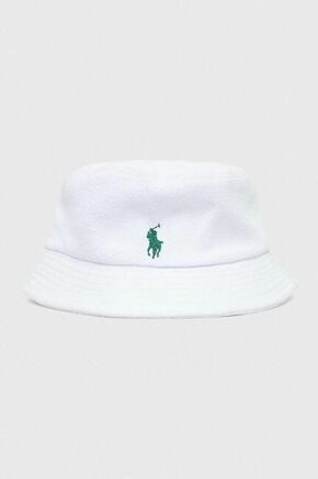 Bombažni klobuk Polo Ralph Lauren bela barva - bela. Klobuk iz kolekcije Polo Ralph Lauren. Model s širokim robom