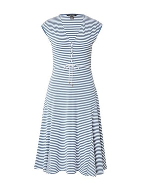 Obleka Lauren Ralph Lauren 200933362 - modra. Obleka iz kolekcije Lauren Ralph Lauren. Model izdelan iz vzorčaste pletenine. Model iz izjemno udobne tkanine z visoko vsebnostjo bombaža.