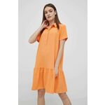 Obleka JDY oranžna barva, - oranžna. Obleka iz kolekcije JDY. Nabran model izdelan iz enobarvne tkanine.