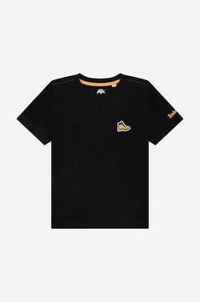 Otroška bombažna kratka majica Timberland Short Sleeves Tee-shirt črna barva - črna. Otroška kratka majica iz kolekcije Timberland