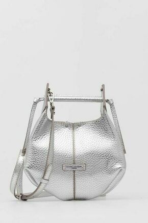 Usnjena torbica Gianni Chiarini srebrna barva - srebrna. Majhna torbica iz kolekcije Gianni Chiarini. Model na zapenjanje