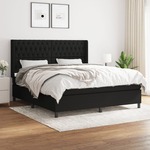 Box spring postelja z vzmetnico črna 180x200 cm blago - vidaXL - črna - 241,25 - 180 x 200 cm - vidaXL
