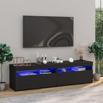 vidaXL TV omarica 2 kosa z LED lučkami črna 75x35x40 cm
