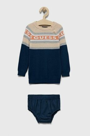 Otroška obleka Guess mornarsko modra barva