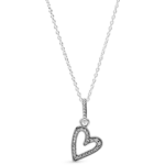 Pandora Srebrna ogrlica s svetlečim srcem 398688C01-50 srebro 925/1000
