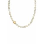 Ogrlica Skagen - zlata. Ogrlica iz kolekcije Skagen. Model z bisernim okraskom izdelan iz nerjavnega jekla.