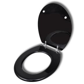 Slomart Deska za WC školjko MDF pokrov preprost dizajn črna
