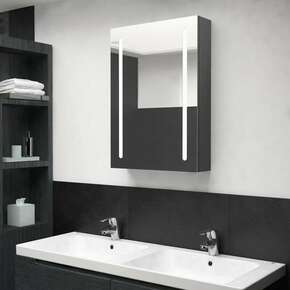 LED kopalniška omarica z ogledalom siva 50x13x70 cm