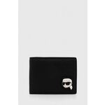 Denarnica Karl Lagerfeld moška, črna barva, 245M3202 - črna. Srednje velika denarnica iz kolekcije Karl Lagerfeld. Model izdelan iz ekološkega usnja.