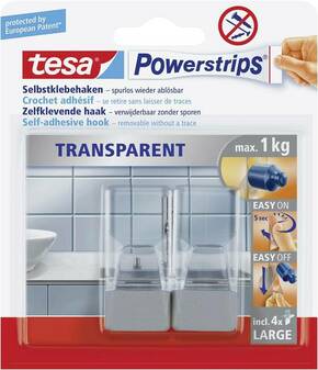 Tesa Powerstrips velik plastični obešalnik z lepilnim trakom