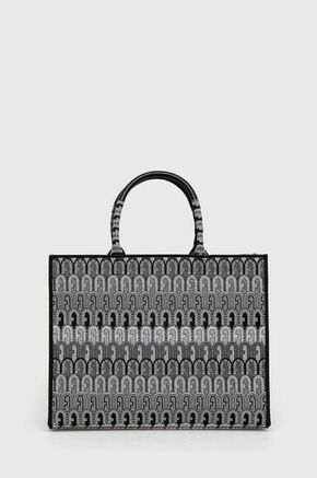 Torbica Furla Opportunity črna barva - črna. Velika nakupovalna torbica iz kolekcije Furla. Model brez zapenjanja