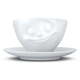Bela porcelanasta skodelica za kavo z motivom nasmeška 58products, 200 ml