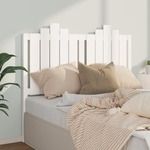 Greatstore Vzglavje postelje, belo, 126x4x110 cm, masivni borov les