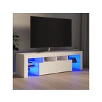 VIDAXL TV omarica z LED lučkami bela 140x36,5x40 cm
