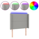 vidaXL LED posteljno vzglavje svetlo sivo 103x16x118/128 cm blago