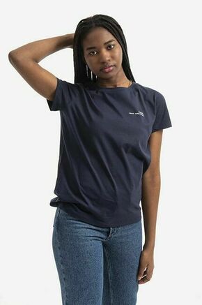 Bombažna kratka majica A.P.C. Item F mornarsko modra barva - mornarsko modra. Kratka majica iz kolekcije A.P.C. Model izdelan iz pletenine s potiskom.