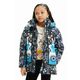 Otroška jakna Desigual - modra. Otroški jakna iz kolekcije Desigual. Podložen model, izdelan iz vzorčastega materiala.