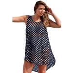 Monochrome Polka Dot Sheer Chiffon Beach Dress 24292