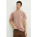 Bombažna kratka majica Medicine moški, roza barva - roza. Kratka majica iz kolekcije Medicine. Model izdelan iz bombažne pletenine.