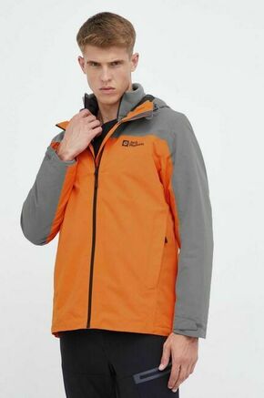 Outdoor jakna Jack Wolfskin Taubenberg 3in1 oranžna barva - oranžna. Outdoor jakna iz kolekcije Jack Wolfskin. Delno podložen model