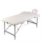 vidaXL Sklopivi masažni stol s aluminijskim okvirom, 2 zone, bež