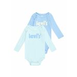 Body za dojenčka Levi's 2-pack - modra. Body za dojenčka iz kolekcije Levi's. Model izdelan iz pletenine s potiskom.