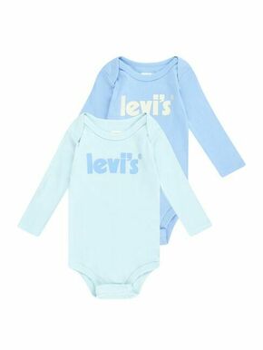 Body za dojenčka Levi's 2-pack - modra. Body za dojenčka iz kolekcije Levi's. Model izdelan iz pletenine s potiskom.
