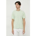 Bombažna kratka majica Calvin Klein zelena barva - zelena. Kratka majica iz kolekcije Calvin Klein, izdelana iz enobarvne pletenine. Model iz izjemno udobne bombažne tkanine.