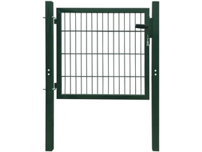 VIDAXL Ograjna vrata jeklena zelena 105x150 cm