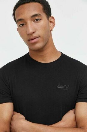 Bombažna kratka majica Superdry črna barva - črna. Kratka majica iz kolekcije Superdry