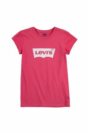 Otroški t-shirt Levi's roza barva - roza. Otroški T-shirt iz kolekcije Levi's. Model izdelan iz pletenine s potiskom.