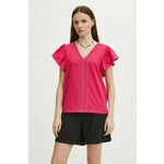 Bombažna kratka majica Medicine ženski, roza barva - roza. Kratka majica iz kolekcije Medicine. Model izdelan iz pletenine z nalepko.