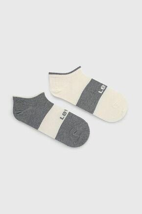 Levi's nogavice (2-pack) - siva. Kratke nogavice iz zbirke Levi's. Model izdelan iz raztegljive vzorčaste tkanine. Vključena sta dva para