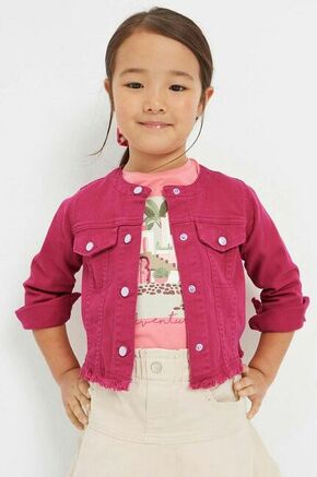 Otroška jeans jakna Mayoral bordo barva - bordo. Otroška Jakna iz kolekcije Mayoral. Nepodloženi model izdelan iz enobarvnega materiala.