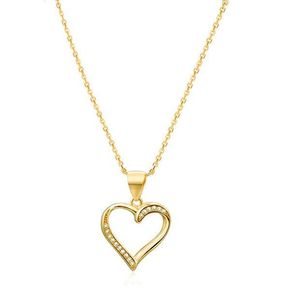 Beneto Pozlačena srebrna ogrlica s srcem AGS289 / 47-GOLD (veriga