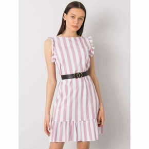 ITALY MODA Ženska črtasta obleka MAUDE pink DHJ-SK-11595.24P_366651 Univerzalni