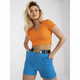 ITALY MODA Ženske kratke hlače z elastičnim pasom ELEGANT modre barve DHJ-SN-13186-1.70_387096 M