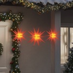 vidaXL Božične svetilke LED 3 kosi zložljive rdeče