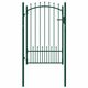 shumee Vrata za ograjo s konicami jeklo 100x150 cm zelena