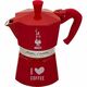 Bialetti Moka Express "I love coffee" rdeča - 3 skodelice