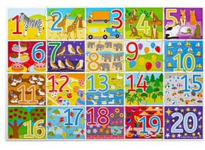 Bigjigs Toys Podlahové puzzle počítanie 20 dielikov