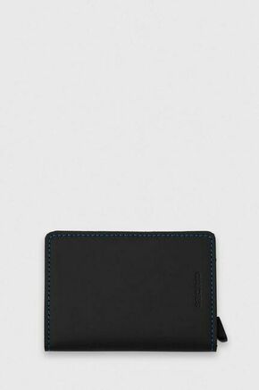 Denarnica Secrid črna barva - črna. Mala denarnica iz kolekcije Secrid. Model izdelan iz kombinacije naravnega usnja in kovine.