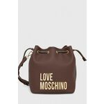 Torbica Love Moschino rjava barva - rjava. Srednje velika torbica iz kolekcije Love Moschino. Model brez zapenjanja, izdelan iz ekološkega usnja. Model je enostaven za čiščenje in vzdrževanje.