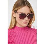 Sončna očala Michael Kors ženski, roza barva - roza. Sončna očala iz kolekcije Michael Kors. Model z enobarvnimi stekli in okvirji iz plastike. Ima filter UV 400.