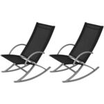 VIDAXL Vrtni gugalni stoli 2 kosa jeklo in tekstil črne barve